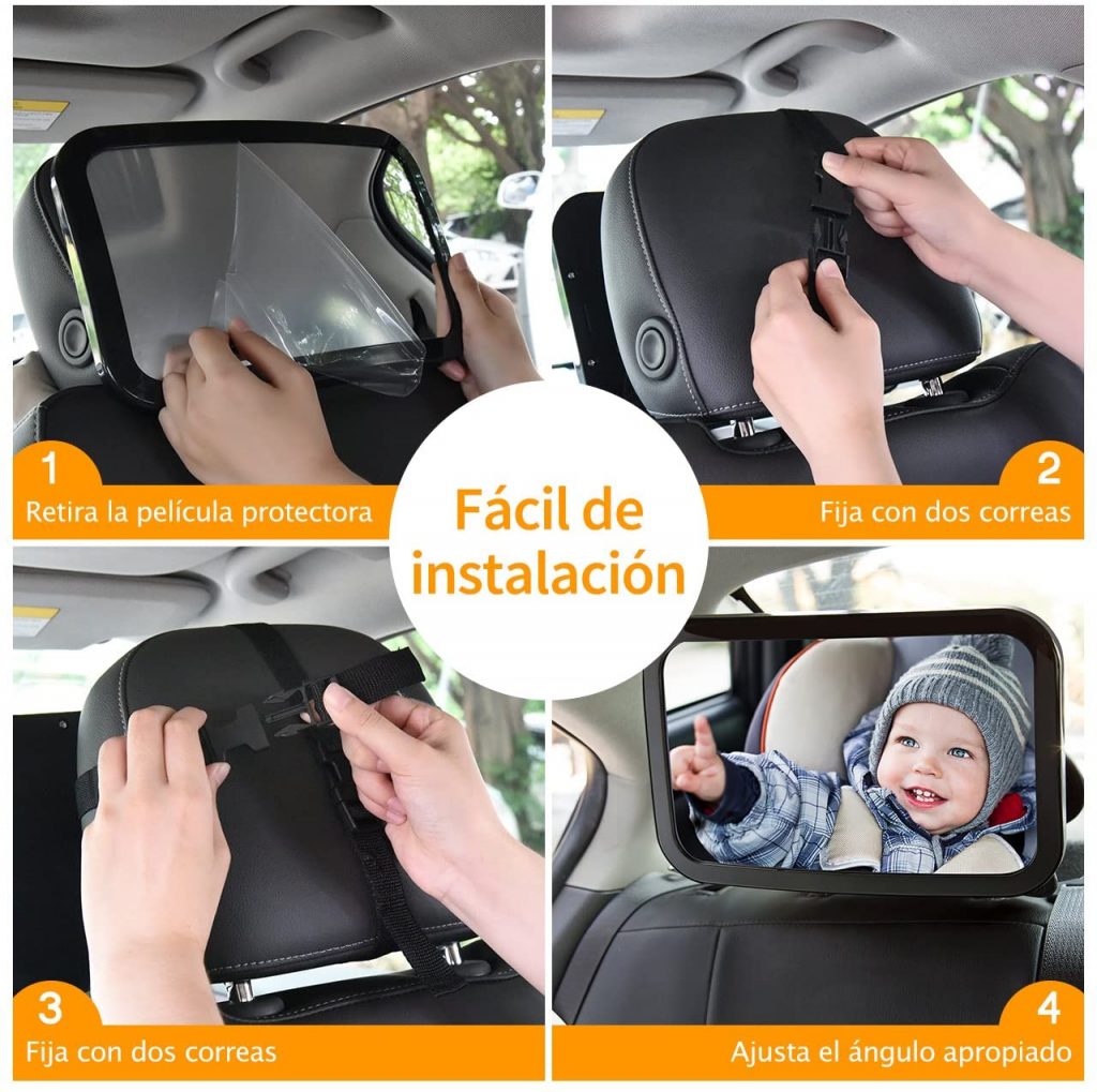Regalos útiles para baby shower, espejo para cuidar al bebé en el coche